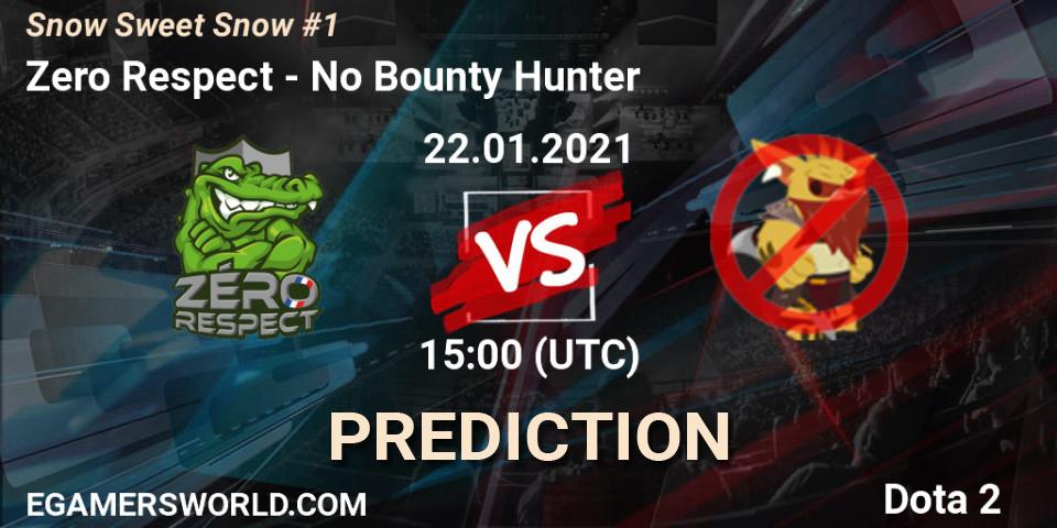 Zero Respect vs No Bounty Hunter: Match Prediction. 22.01.2021 at 15:06, Dota 2, Snow Sweet Snow #1