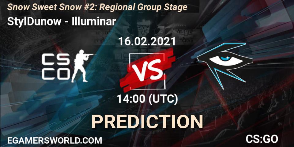 StylDunow vs Illuminar: Match Prediction. 16.02.2021 at 14:00, Counter-Strike (CS2), Snow Sweet Snow #2: Regional Group Stage