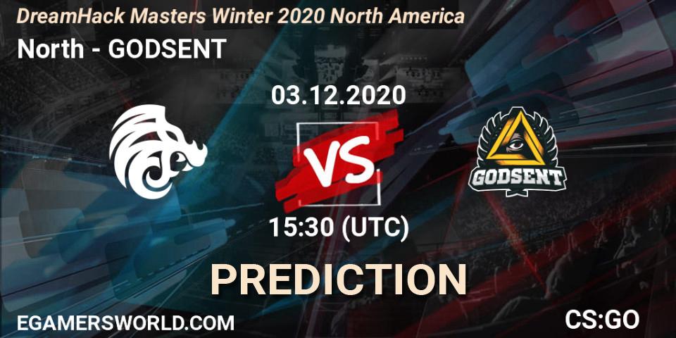 North vs GODSENT: Match Prediction. 03.12.2020 at 15:40, Counter-Strike (CS2), DreamHack Masters Winter 2020 Europe