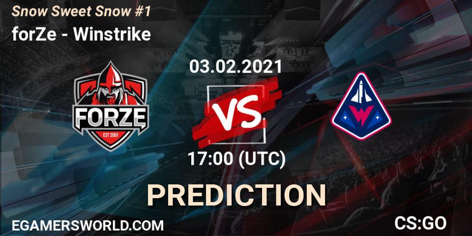 forZe vs Winstrike: Match Prediction. 03.02.2021 at 18:00, Counter-Strike (CS2), Snow Sweet Snow #1