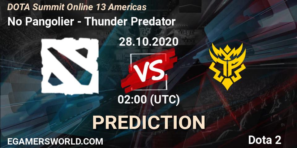 No Pangolier vs Thunder Predator: Match Prediction. 28.10.2020 at 03:00, Dota 2, DOTA Summit 13: Americas