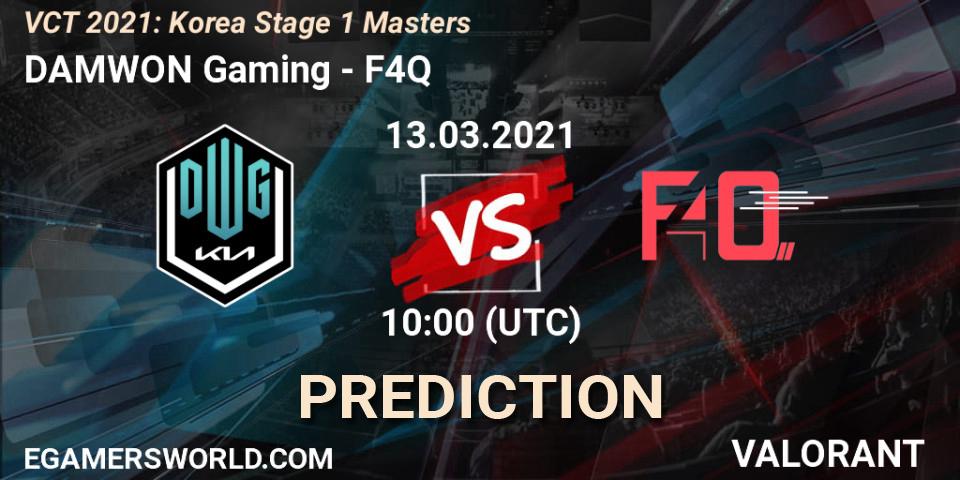 DAMWON Gaming vs F4Q: Match Prediction. 13.03.2021 at 10:00, VALORANT, VCT 2021: Korea Stage 1 Masters