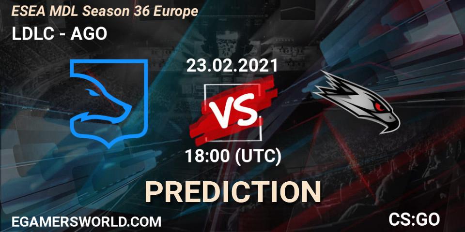 LDLC vs AGO: Match Prediction. 23.02.21, CS2 (CS:GO), MDL ESEA Season 36: Europe - Premier division