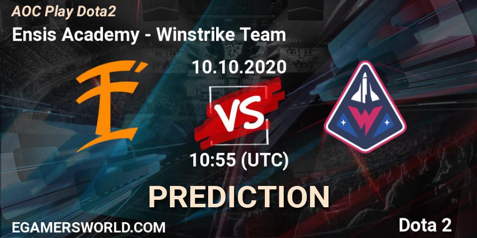 Ensis Academy vs Winstrike Team: Match Prediction. 10.10.2020 at 10:58, Dota 2, AOC Play Dota2