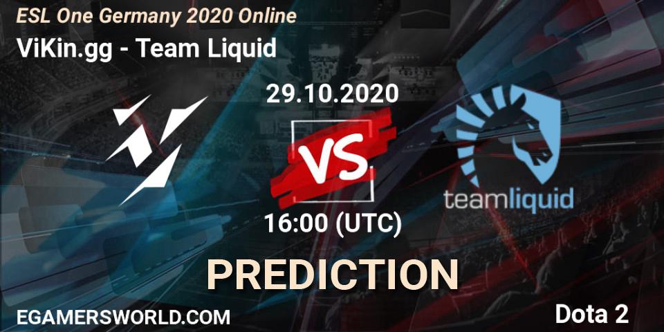 ViKin.gg vs Team Liquid: Match Prediction. 29.10.2020 at 19:00, Dota 2, ESL One Germany 2020 Online