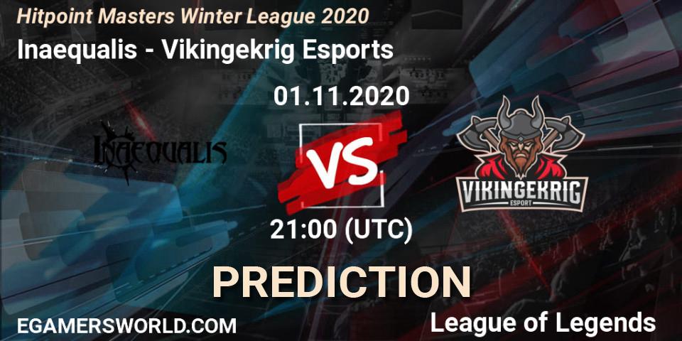 Inaequalis vs Vikingekrig Esports: Match Prediction. 01.11.2020 at 21:00, LoL, Hitpoint Masters Winter League 2020