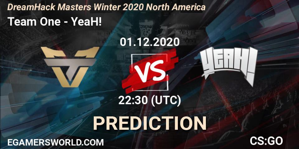 Team One vs YeaH!: Match Prediction. 01.12.20, CS2 (CS:GO), DreamHack Masters Winter 2020 North America