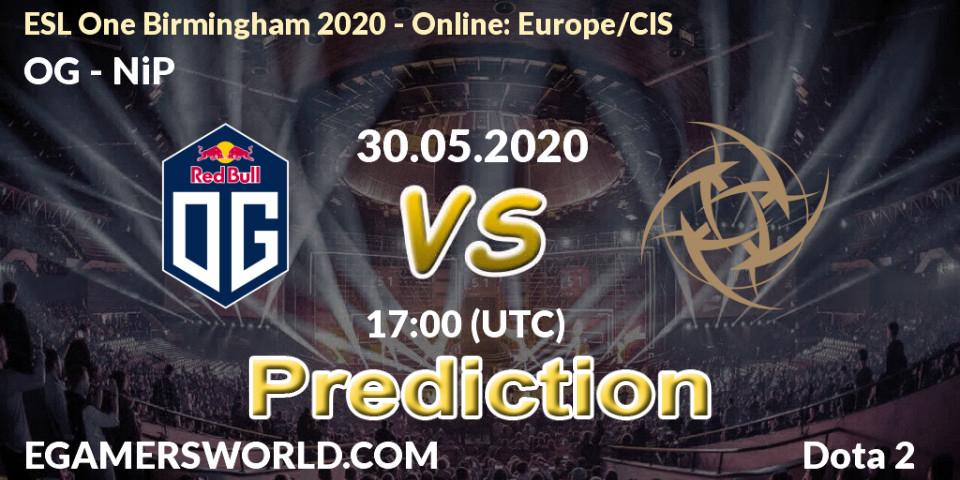 OG vs NiP: Match Prediction. 30.05.20, Dota 2, ESL One Birmingham 2020 - Online: Europe/CIS