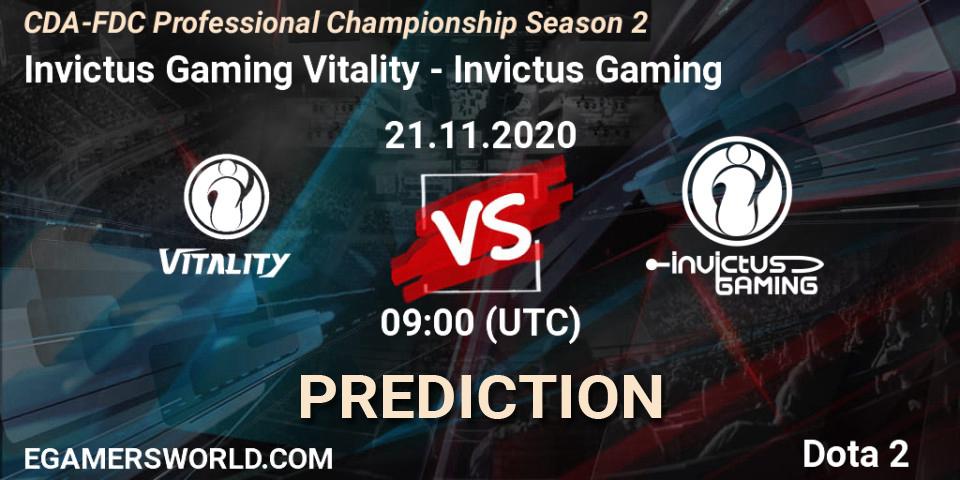 Invictus Gaming Vitality vs Invictus Gaming: Match Prediction. 21.11.2020 at 08:26, Dota 2, CDA-FDC Professional Championship Season 2