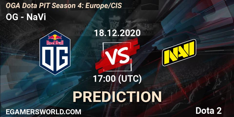 OG vs NaVi: Match Prediction. 18.12.2020 at 17:01, Dota 2, OGA Dota PIT Season 4: Europe/CIS