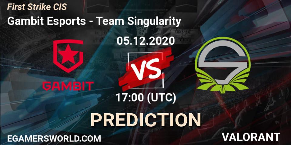 Gambit Esports vs Team Singularity: Match Prediction. 05.12.2020 at 17:00, VALORANT, First Strike CIS