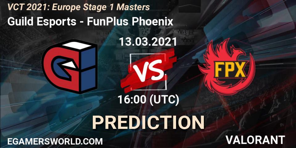Guild Esports vs FunPlus Phoenix: Match Prediction. 13.03.2021 at 16:00, VALORANT, VCT 2021: Europe Stage 1 Masters