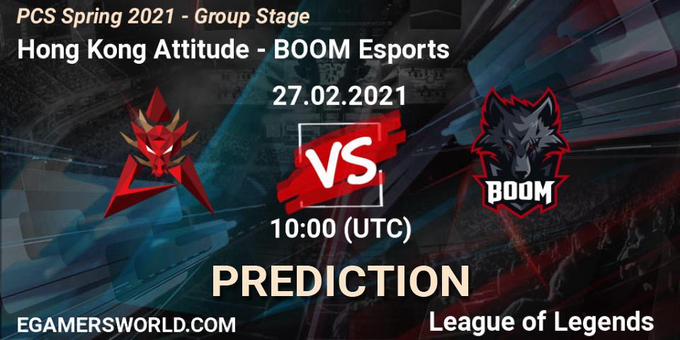 Hong Kong Attitude vs BOOM Esports: Match Prediction. 27.02.2021 at 10:10, LoL, PCS Spring 2021 - Group Stage