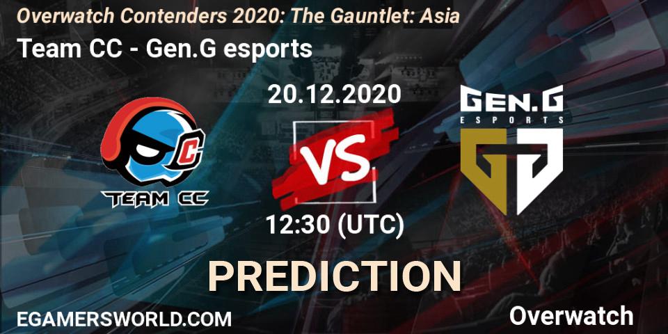 Team CC vs Gen.G esports: Match Prediction. 20.12.20, Overwatch, Overwatch Contenders 2020: The Gauntlet: Asia