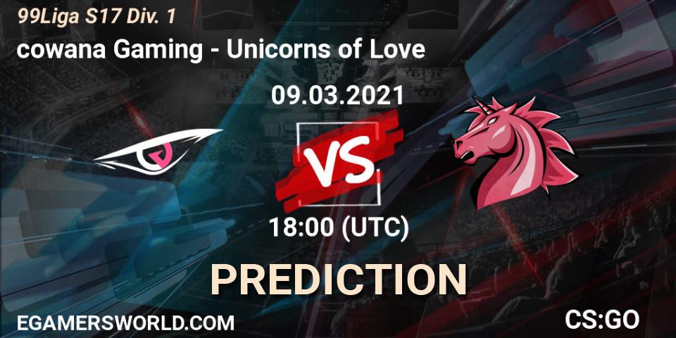 cowana Gaming vs Unicorns of Love: Match Prediction. 09.03.2021 at 18:00, Counter-Strike (CS2), 99Liga S17 Div. 1