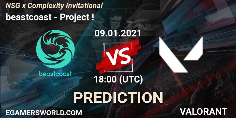 beastcoast vs Project !: Match Prediction. 09.01.2021 at 21:00, VALORANT, NSG x Complexity Invitational