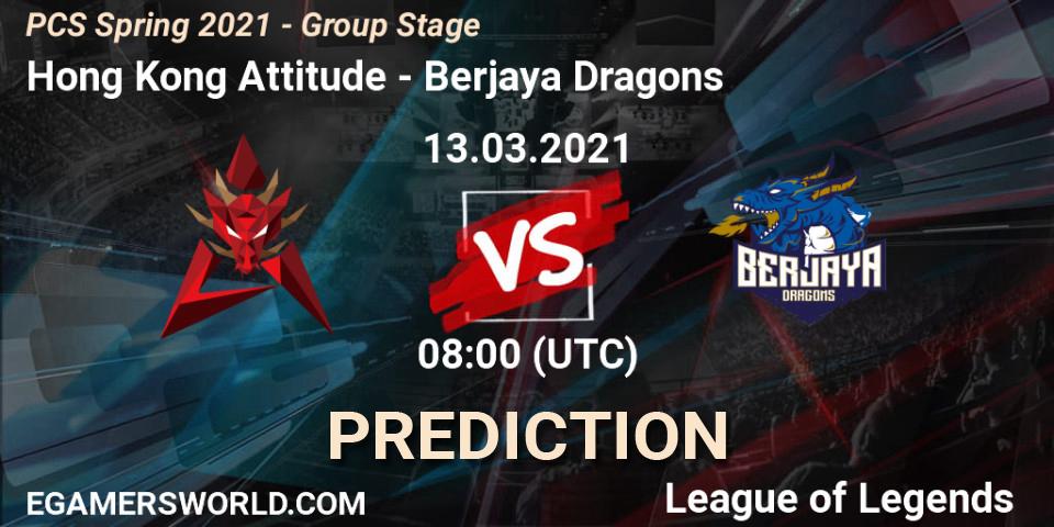 Hong Kong Attitude vs Berjaya Dragons: Match Prediction. 13.03.2021 at 08:00, LoL, PCS Spring 2021 - Group Stage