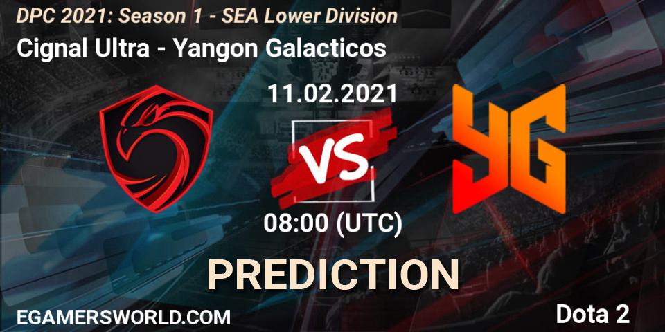 Cignal Ultra vs Yangon Galacticos: Match Prediction. 11.02.2021 at 07:12, Dota 2, DPC 2021: Season 1 - SEA Lower Division
