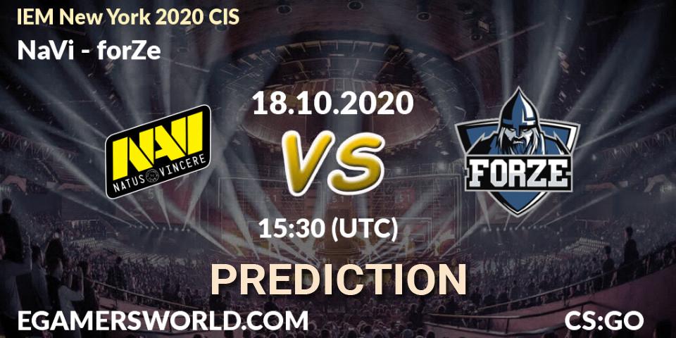 NaVi vs forZe: Match Prediction. 20.10.2020 at 15:30, Counter-Strike (CS2), IEM New York 2020 CIS