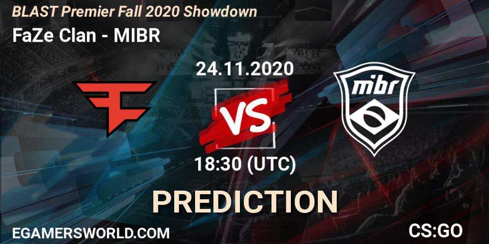FaZe Clan vs MIBR: Match Prediction. 25.11.20, CS2 (CS:GO), BLAST Premier Fall 2020 Showdown