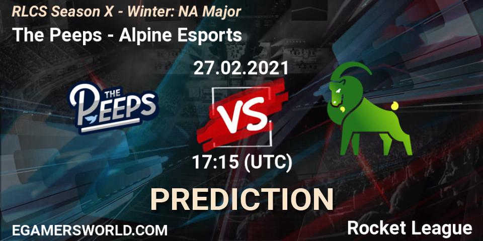 The Peeps vs Alpine Esports: Match Prediction. 27.02.2021 at 17:15, Rocket League, RLCS Season X - Winter: NA Major
