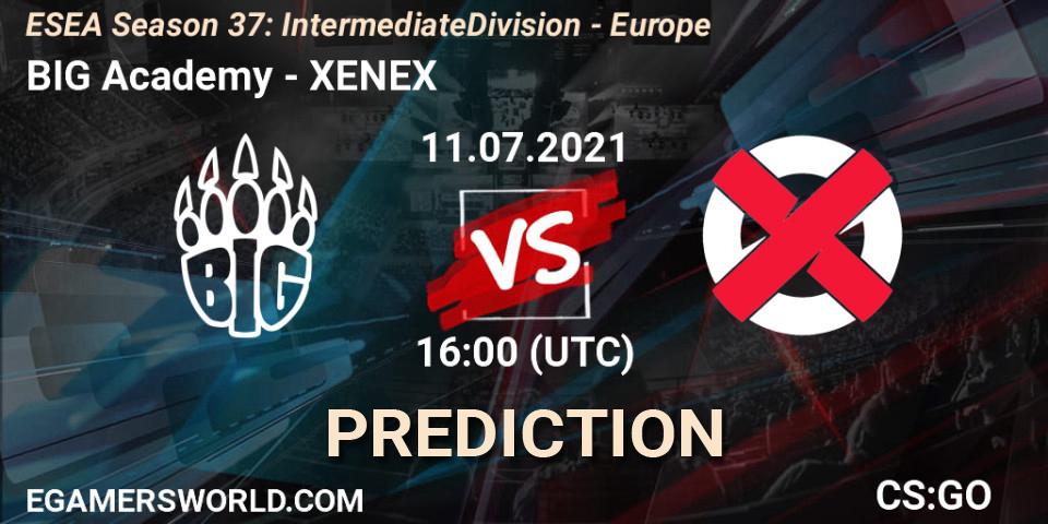 BIG Academy vs XENEX: Match Prediction. 11.07.2021 at 16:00, Counter-Strike (CS2), ESEA Season 37: Intermediate Division - Europe