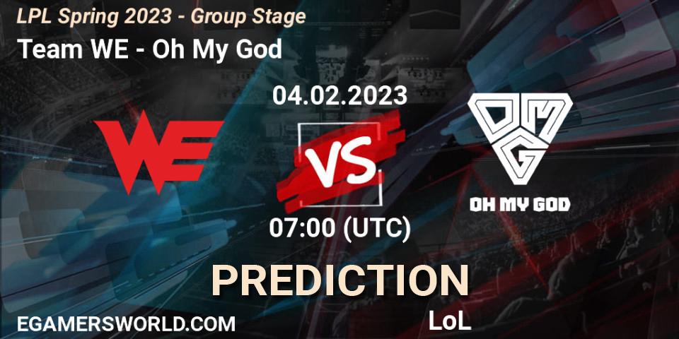 Team WE vs Oh My God: Match Prediction. 04.02.23, LoL, LPL Spring 2023 - Group Stage