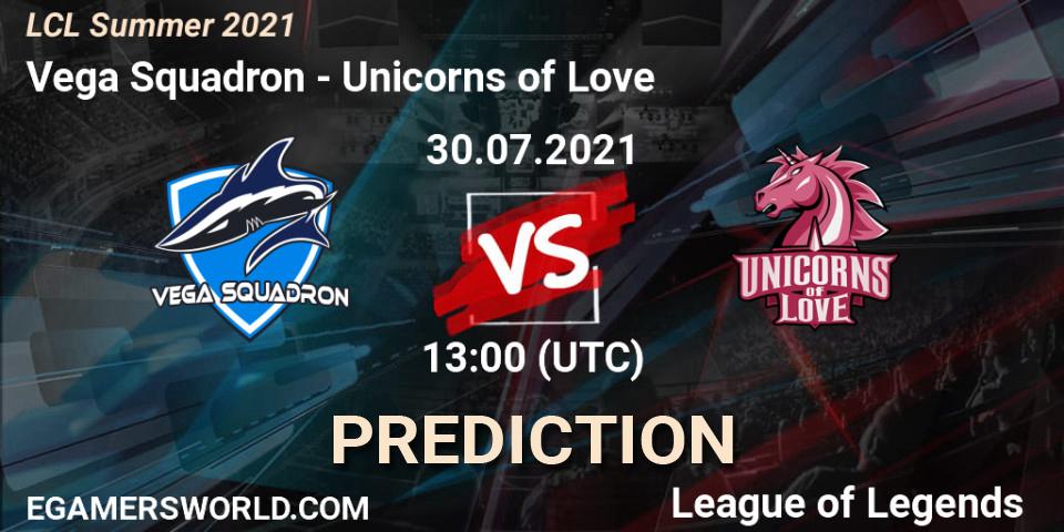 Vega Squadron vs Unicorns of Love: Match Prediction. 30.07.2021 at 14:00, LoL, LCL Summer 2021