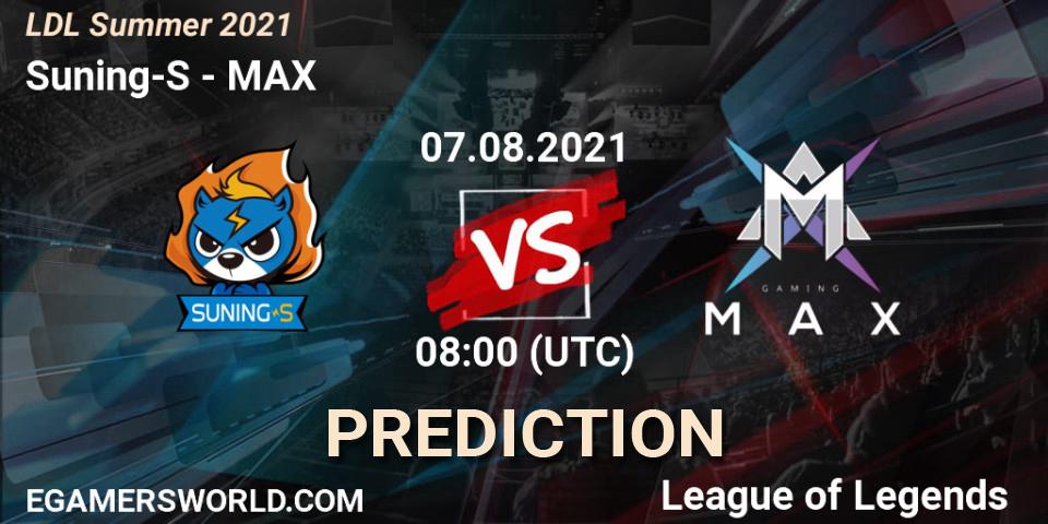Suning-S vs MAX: Match Prediction. 07.08.21, LoL, LDL Summer 2021