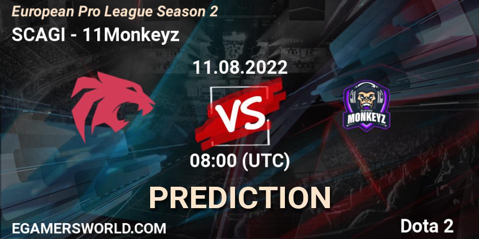 SCAGI vs 11Monkeyz: Match Prediction. 11.08.2022 at 08:16, Dota 2, European Pro League Season 2