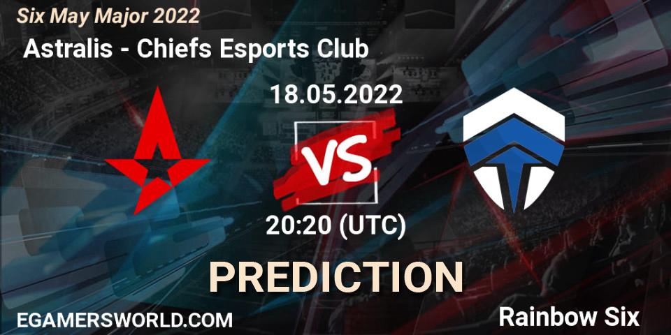  Astralis vs Chiefs Esports Club: Match Prediction. 18.05.2022 at 20:20, Rainbow Six, Six Charlotte Major 2022