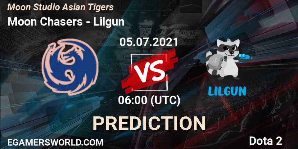 Moon Chasers vs Lilgun: Match Prediction. 05.07.2021 at 06:09, Dota 2, Moon Studio Asian Tigers