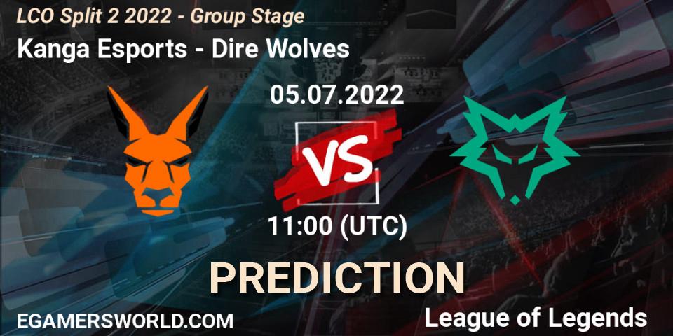 Kanga Esports vs Dire Wolves: Match Prediction. 05.07.2022 at 11:00, LoL, LCO Split 2 2022 - Group Stage