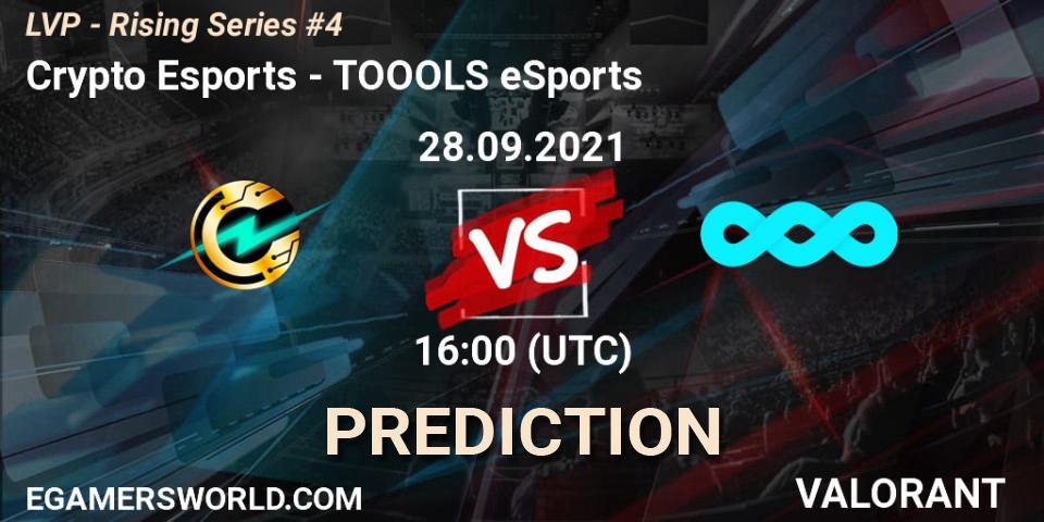 Crypto Esports vs TOOOLS eSports: Match Prediction. 28.09.2021 at 16:00, VALORANT, LVP - Rising Series #4