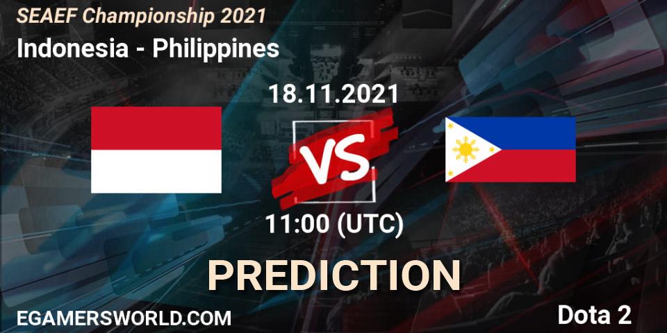Indonesia vs Philippines: Match Prediction. 18.11.2021 at 10:53, Dota 2, SEAEF Dota2 Championship 2021