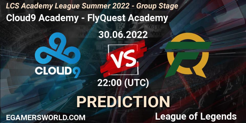 Cloud9 Academy vs FlyQuest Academy: Match Prediction. 30.06.22, LoL, LCS Academy League Summer 2022 - Group Stage