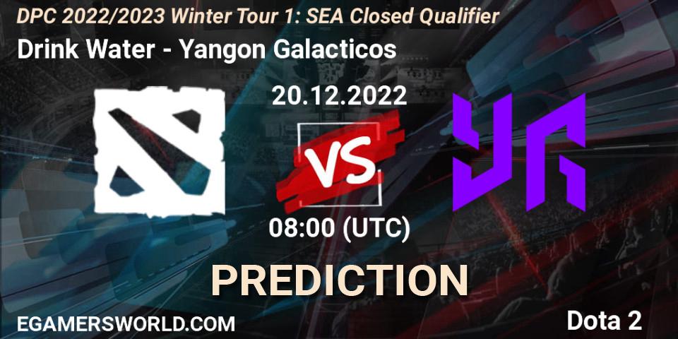 Drink Water vs Yangon Galacticos: Match Prediction. 20.12.2022 at 08:01, Dota 2, DPC 2022/2023 Winter Tour 1: SEA Closed Qualifier