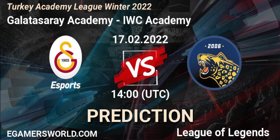 Galatasaray Academy vs IWC Academy: Match Prediction. 17.02.2022 at 14:00, LoL, Turkey Academy League Winter 2022