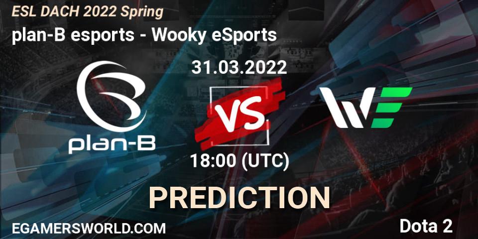plan-B esports vs Wooky eSports: Match Prediction. 31.03.2022 at 18:11, Dota 2, ESL Meisterschaft Spring 2022