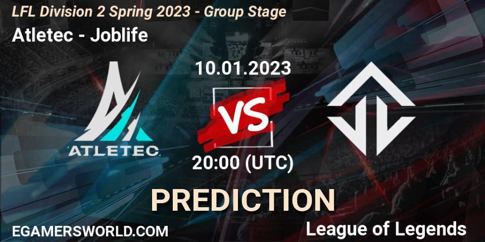 Atletec vs Joblife: Match Prediction. 10.01.23, LoL, LFL Division 2 Spring 2023 - Group Stage