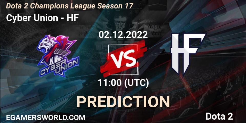 Cyber Union vs HF: Match Prediction. 02.12.22, Dota 2, Dota 2 Champions League Season 17