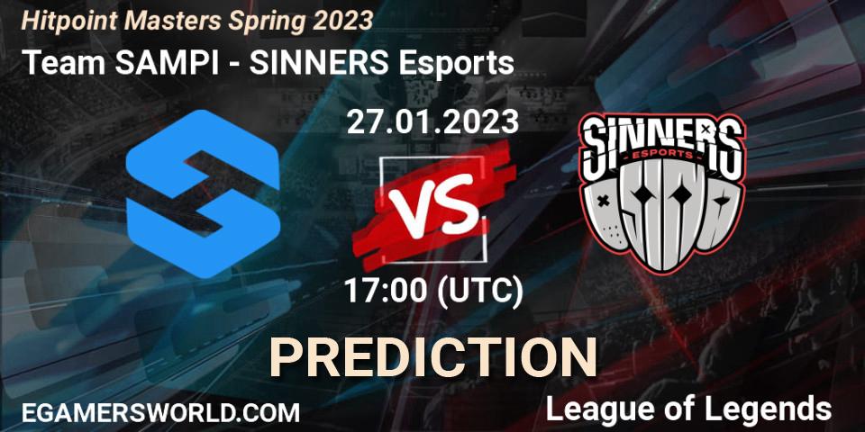 Team SAMPI vs SINNERS Esports: Match Prediction. 27.01.2023 at 17:00, LoL, Hitpoint Masters Spring 2023