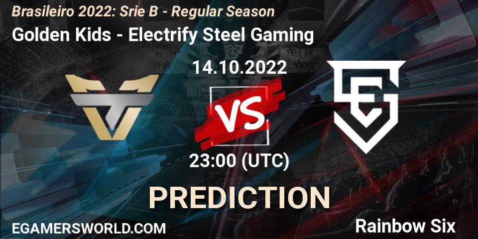 Golden Kids vs Electrify Steel Gaming: Match Prediction. 14.10.2022 at 23:00, Rainbow Six, Brasileirão 2022: Série B - Regular Season