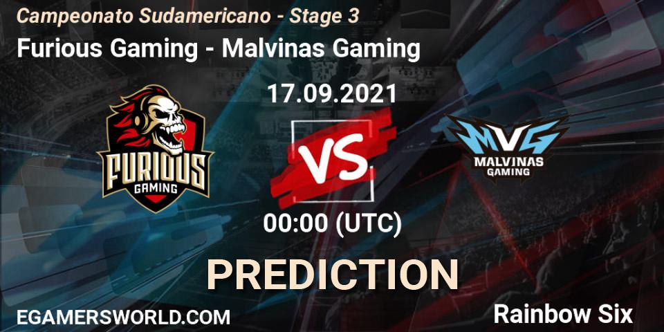 Furious Gaming vs Malvinas Gaming: Match Prediction. 17.09.2021 at 00:00, Rainbow Six, Campeonato Sudamericano - Stage 3