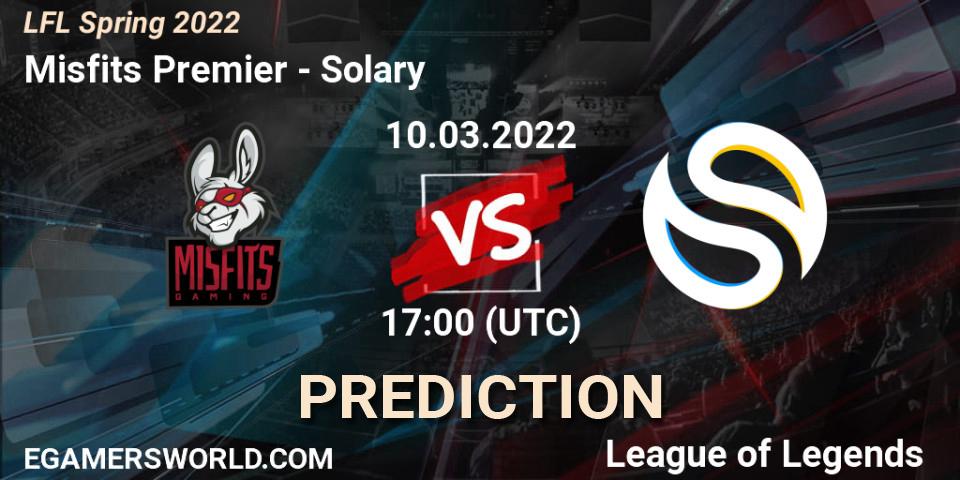 Misfits Premier vs Solary: Match Prediction. 10.03.2022 at 17:00, LoL, LFL Spring 2022