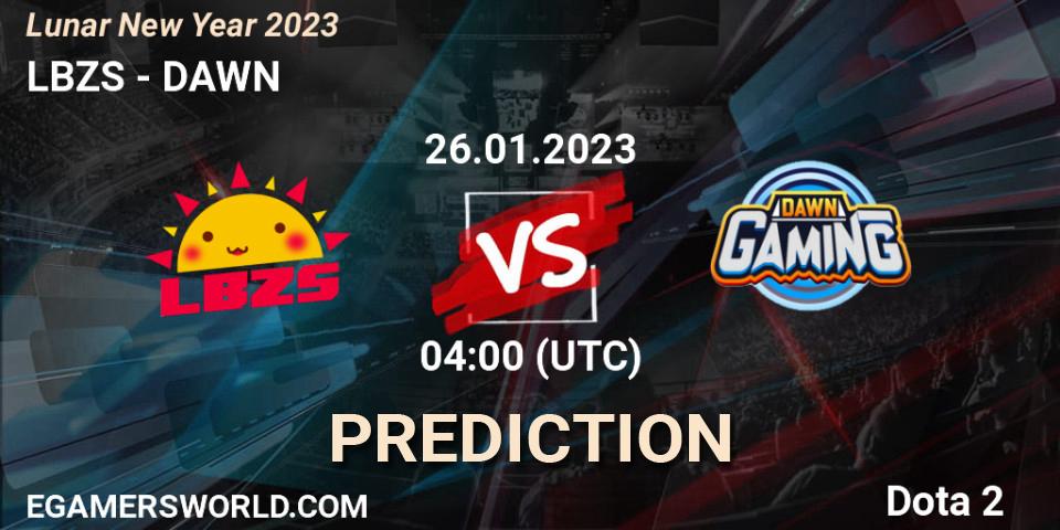 LBZS vs DAWN: Match Prediction. 26.01.23, Dota 2, Lunar New Year 2023