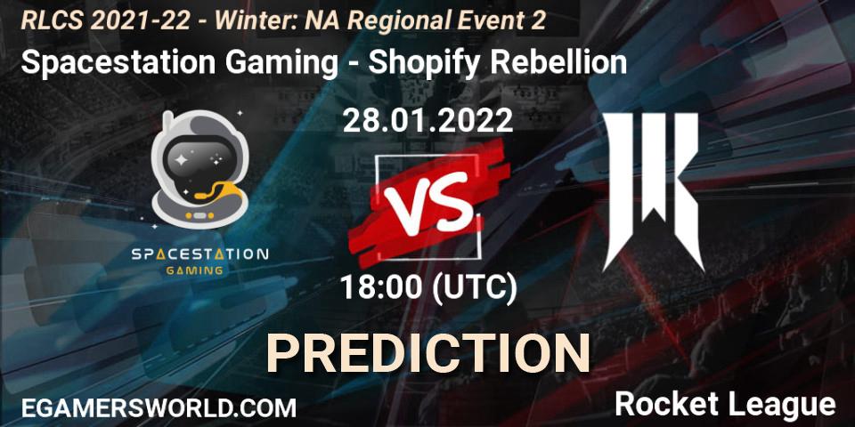 Spacestation Gaming vs Shopify Rebellion: Match Prediction. 28.01.2022 at 18:00, Rocket League, RLCS 2021-22 - Winter: NA Regional Event 2