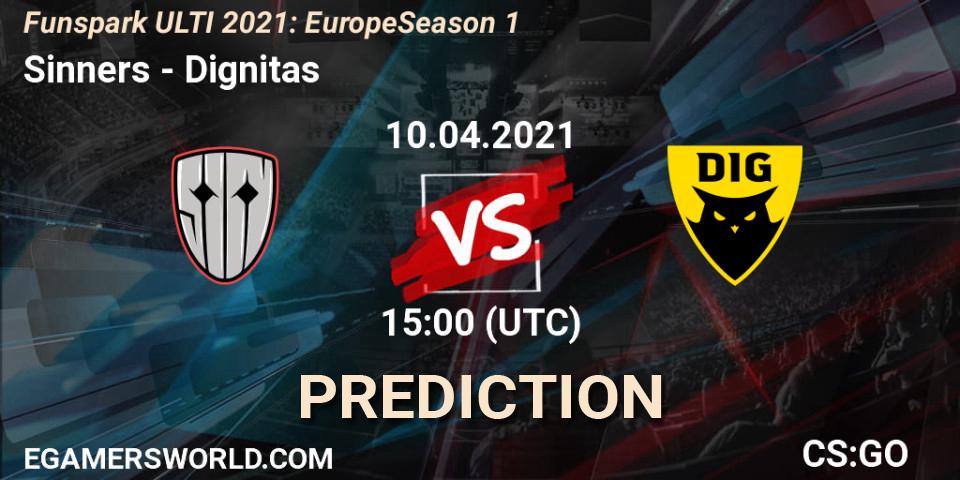 Sinners vs Dignitas: Match Prediction. 10.04.2021 at 15:05, Counter-Strike (CS2), Funspark ULTI 2021: Europe Season 1