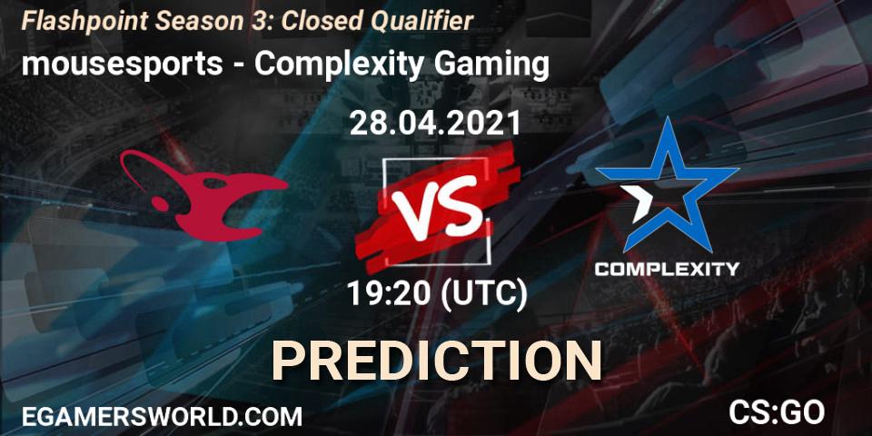 mousesports vs Complexity Gaming: Match Prediction. 28.04.2021 at 19:30, Counter-Strike (CS2), Flashpoint Season 3: Closed Qualifier