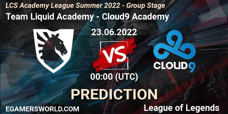 Team Liquid Academy vs Cloud9 Academy: Match Prediction. 23.06.22, LoL, LCS Academy League Summer 2022 - Group Stage